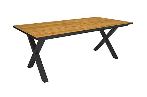 Skraut Home | Mesa Comedor | Mesa Fija Cocina y Salón | 194x90x74 cm | para 10 Comensales | Muebles Comedor | Estilo Industrial | Roble y Negro