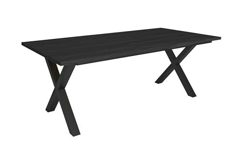 Skraut Home | Mesa Comedor | Mesa Fija Cocina y Salón | 194x90x74 cm | para 10 Comensales | Muebles Comedor | Estilo Industrial | Negro