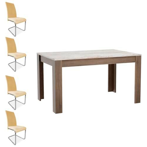 amuéblate online - Pack Mesa de Comedor o Salón, Modelo Mónaco