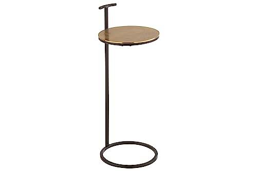 J-Line - Mesa de Cama Toni (Aluminio), Hierro Dorado/Negro