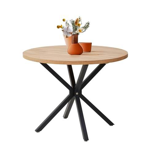 GrandCA HOME Mesa de Comedor Redonda de 100 cm, Mesa de Comedor Grande