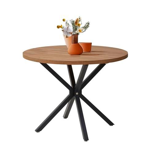 GrandCA HOME Mesa de Comedor Redonda de 100 cm, Mesa de Comedor Grande