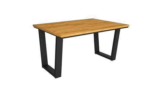 Skraut Home | Mesa Comedor | Mesa Fija Cocina y Salón | 140x90x74 cm | para 6 comensales | Muebles Comedor | Estilo Industrial | Roble