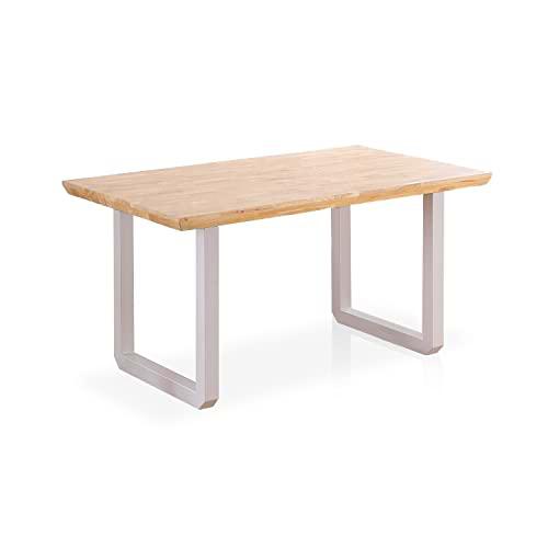 Roma, Mesa de Comedor Fija, Acabado en Roble y Blanco