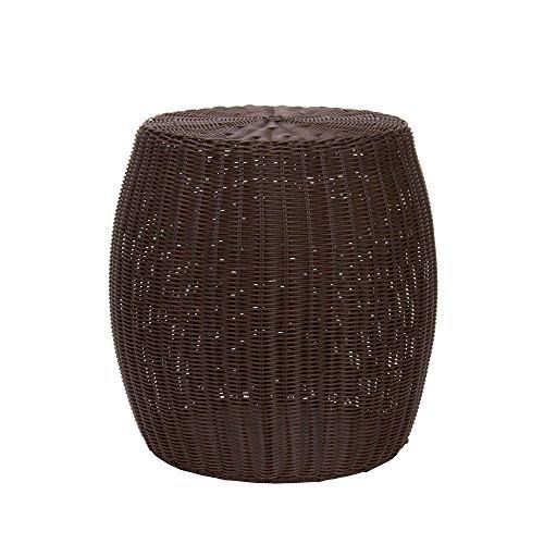 Household Essentials Resina Mimbre Barril Mesa
