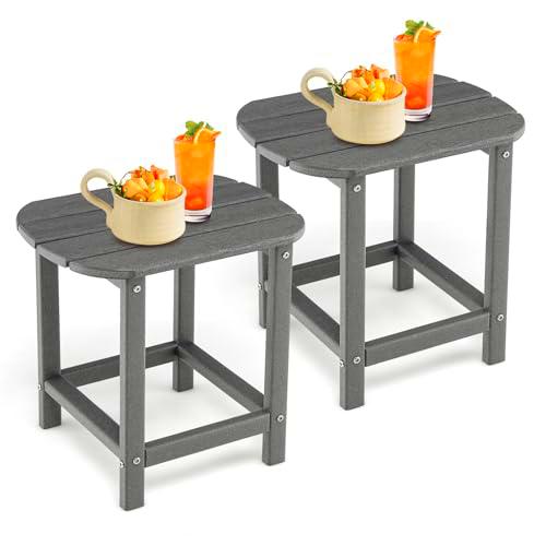 FANTASK Juego de 2 mesas pequeñas para balcón, Mesa de café