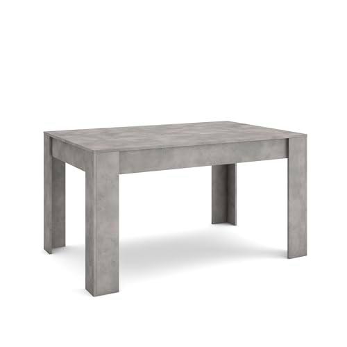 Skraut Home | Mesa Comedor | Mesa Fija Cocina y Salón | 140x90x76 cm | para 6 comensales | Muebles Comedor | Estilo Moderno | Cemento