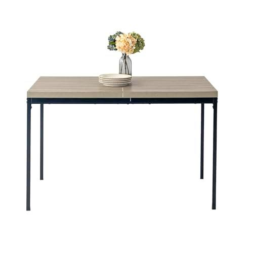 HOMYLIN Mesa de Comedor de 120 cm, Mesa de Cocina con Efecto de Mesa de Madera