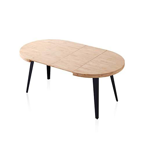 Berg, Mesa de Comedor Redonda Extensible, Mesa 2 Tramos