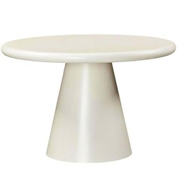 DRW Mesa de Comedor Redonda de Madera y Acabado en Cemento en Blanco 76x120x120 cm