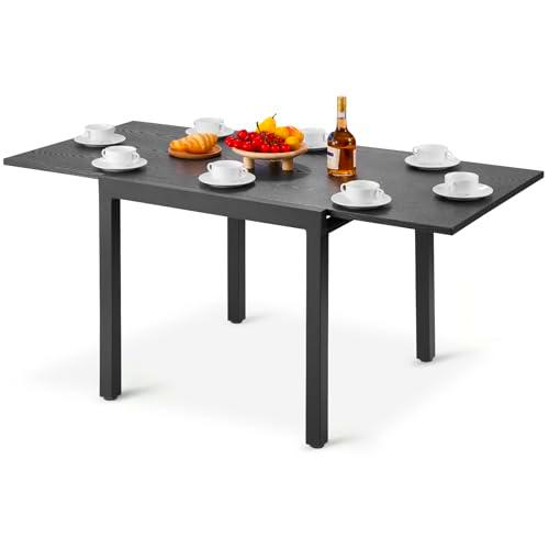 VEVOR Mesa de Terraza Extensible, Fabricada en Acero al Carbono y Aluminio