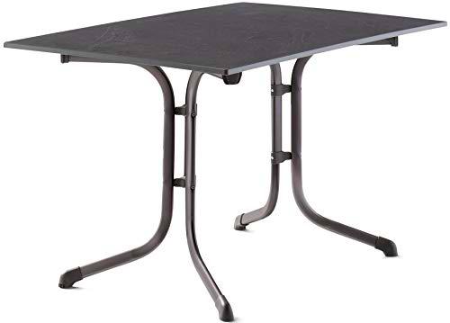 SIEGER Boulevard - Mesa Plegable con Placa Decorativa Vivodur (120 x 80 cm), Color Gris