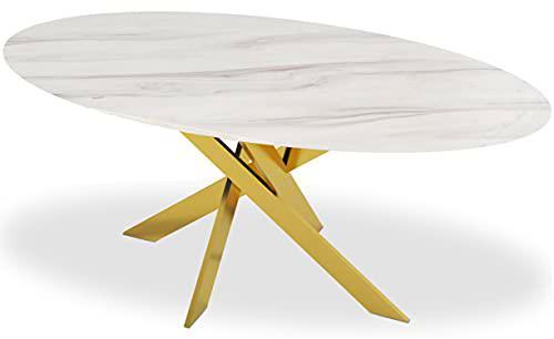 Menzzo Greenwich Mesa, Mármol, Blanco, 180 x 90 x 75 cm