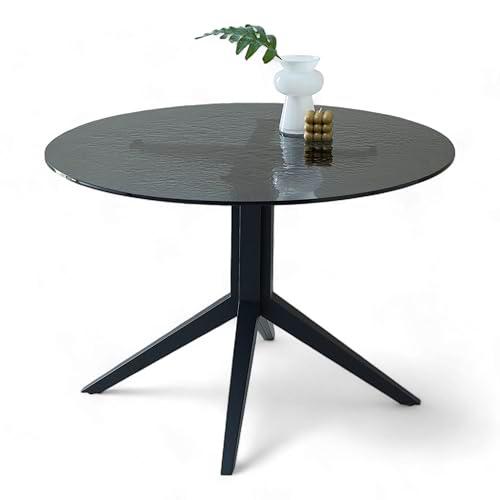 Stella Trading LEANO Mesa de Comedor Redonda, Color Negro