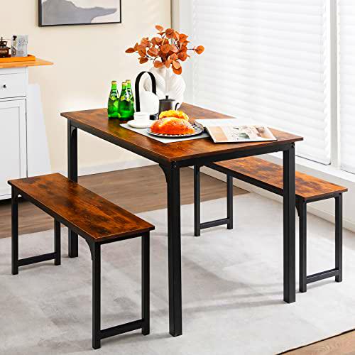COSTWAY Juego de Mesa de Comedor, Tablero de partículas