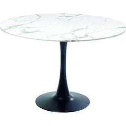 Kare Mesa Schickeria Mármol Blanco Negro, Metal Madera de ingeniería
