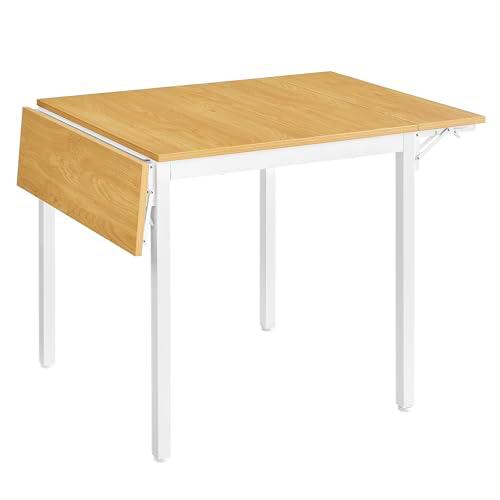 VASAGLE Mesa de Comedor, Mesa Extensible, Mesa de Hoja Abatible