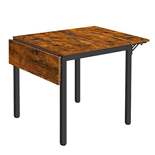 VASAGLE Mesa de Comedor, Mesa Extensible, Mesa de Hoja Abatible