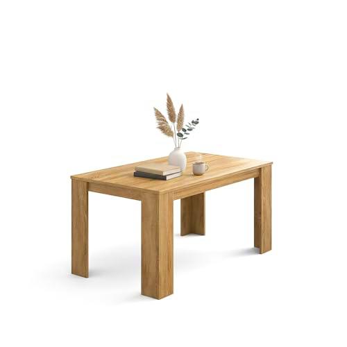 duehome | Mesa de Comedor, Mesa Fija, Modelo Naya, Acabado en Roble Canadian