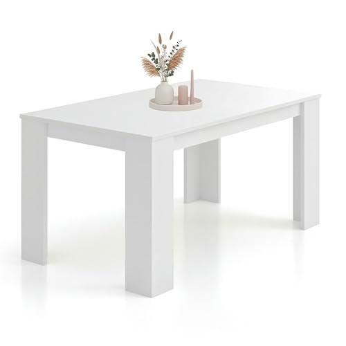 duehome | Mesa de Comedor, Mesa Fija, Modelo Naya, Acabado en Blanco Artik