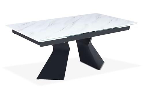 Menzzo Icaria Mesa, Blanco/Negro, L180 x P100 x H75 cm
