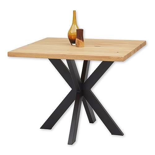 Stella Trading Mickey Micky Maciza Mesa Cuadrada con Estructura metálica en Forma de Estrella para su Comedor