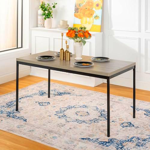 FurnitureR 150cm escandinavo Gris Madera Efecto Grano Cocina Mesa de Comedor