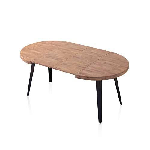 Berg, Mesa de Comedor Redonda Extensible, Mesa 2 Tramos