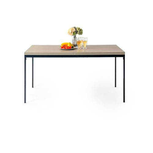 FurnitureR Natural Wood Rectangular Dining Mesa, L-150 cm para 4-6 Personas