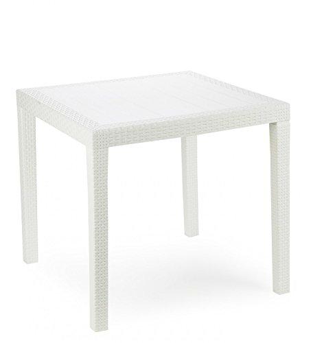 Saturnia 8330120 - Mesa Resina Ratan, color Blanco