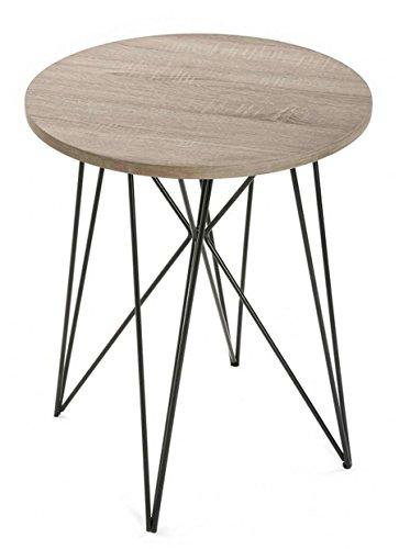 Versa 20360083 Mesa auxiliar color Roble Aurora,60x50x50cm,Madera y metal,Marrón