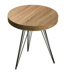 Versa 20360001 Mesa Auxiliar Color Roble, Marrón y Negro