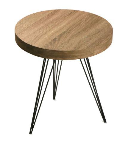 Versa 20360001 Mesa Auxiliar Color Roble, Marrón y Negro