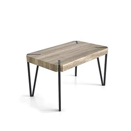 Tuoni Cooper - Mesa de Madera Multicapa y Metal, Color Roble marrón y Metal Barnizado en Negro