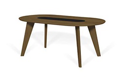 TemaHome - Mesa de Comedor Lago, MDF, Color Nogal y Negro