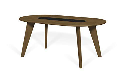 TemaHome - Mesa de Comedor Lago, MDF, Color Nogal y Negro