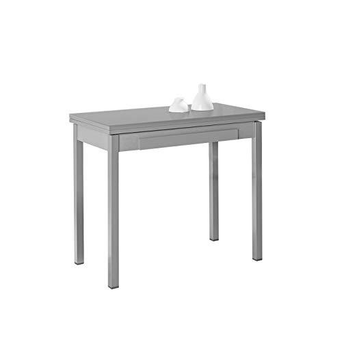 ASTIMESA Tipo Libro Mesa de Cocina, Metal, Gris, 90x50cm