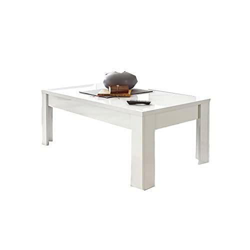 Shiito - Mesa de Centro Rectangular Fabricada en Color Blanco