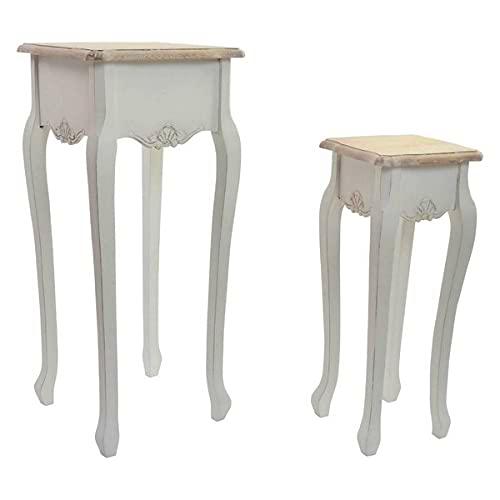 Dekodonia S3010348 Mesa Auxiliar Versalles Madera, 2 Pcs