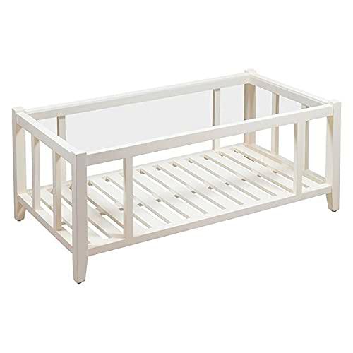 BigBuy Home S0111779 Mesa de Centro Cristal, Madera de Mindi