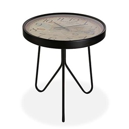 BigBuy Home S3404167 Mesa Auxiliar Mappemonde, Metal Cristal